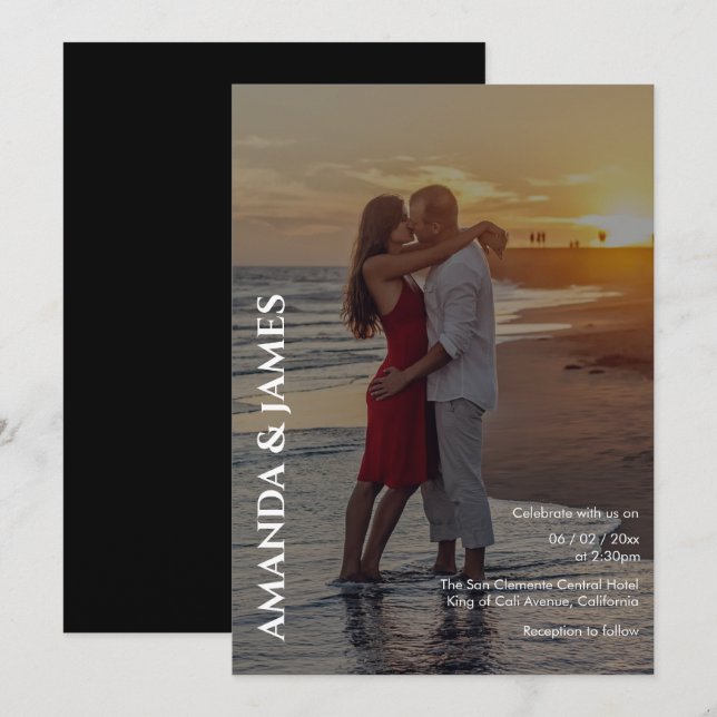 Simple Couple Photo Wedding Invitation (Front/Back)