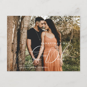 Simple Couple Two Photo Elegant Save the Date  Postcard