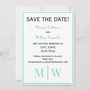 Simple Couple Wedding 2 Initial Mon VS DIY Colours Save The Date