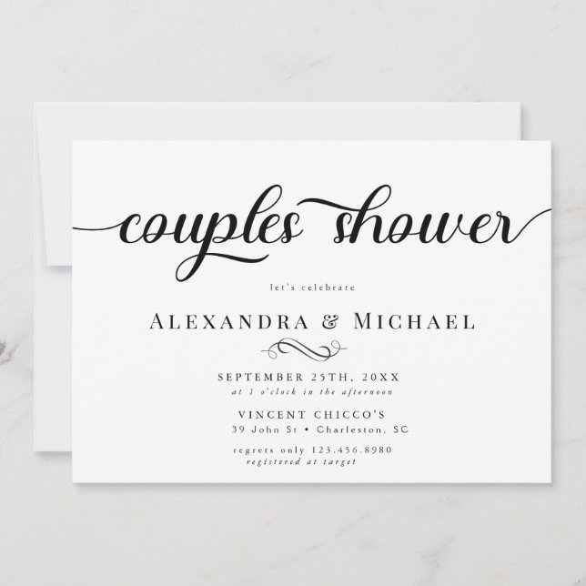 Simple Couples Shower Invitation (Front)