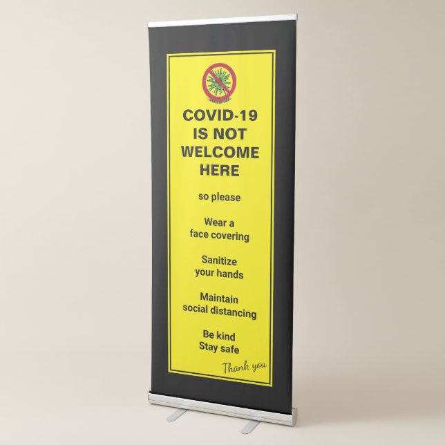 Simple COVID 19 Coronavirus Safety Guidelines Retractable Banner (3/4)
