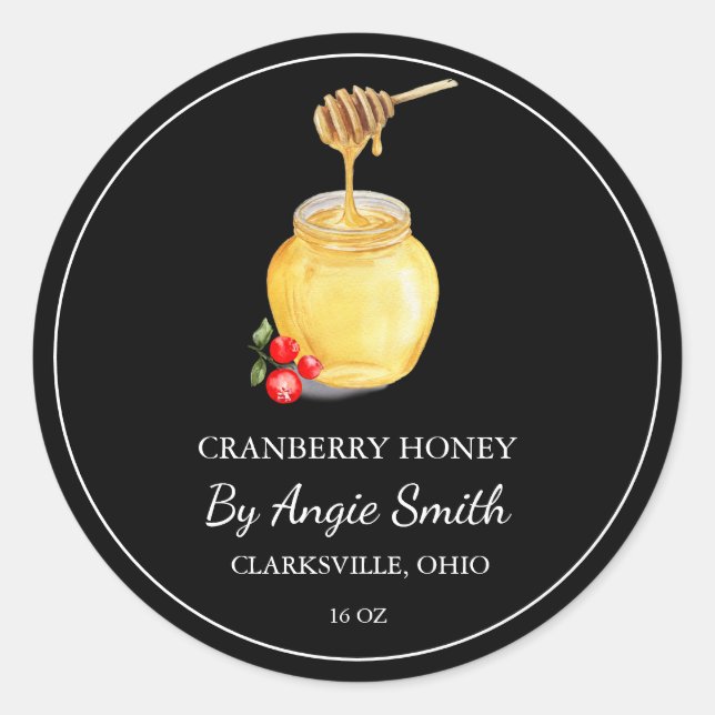 Simple Cranberry Infused Honey Label (Front)