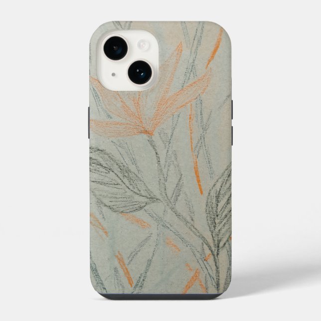 Simple crayon's elegant art iPhone case (Back)