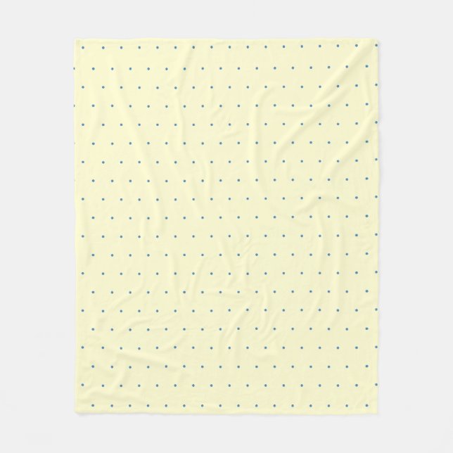 Simple Cream and Light Blue Polka Dot Pattern Fleece Blanket (Front)
