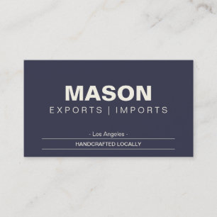 Simple   Cream/Blue Business Card