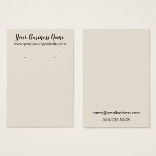 Simple Cream Earring Holder Display Cards