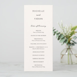 Simple Cream Elegant Wedding Programme