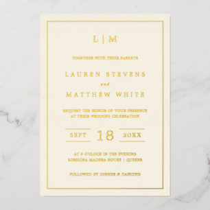 Simple Cream Monogram Elegant Wedding