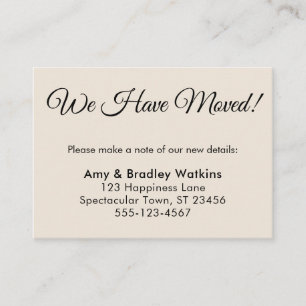 Simple, Cream We Have Moved Change of Address Enclosure Card