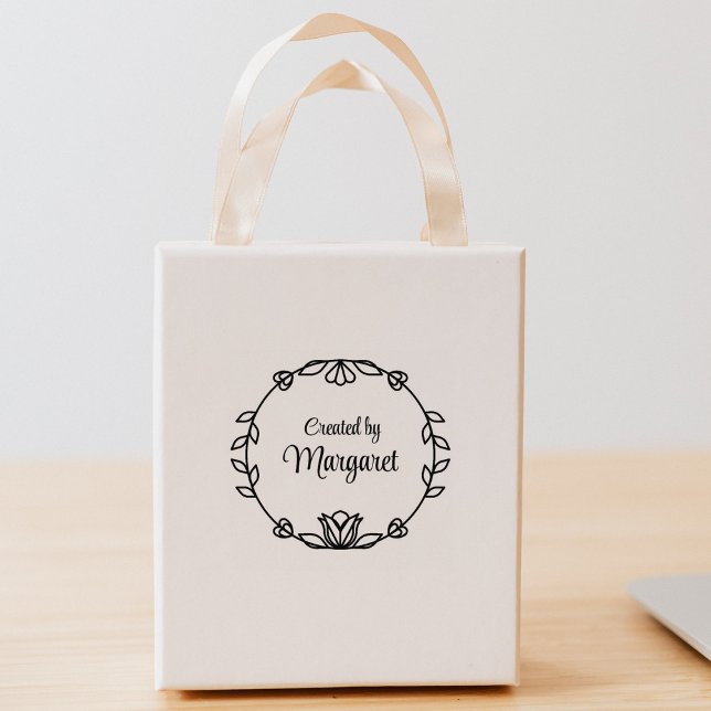 Simple Created By Custom Name Rubber Stamp (Creator Uploaded)