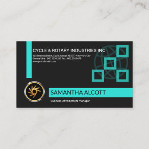 Simple Creative Cyan Cubes  Development Manager Business Card