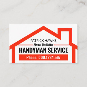 Simple Creative Red Roof Building Placard  Business Card