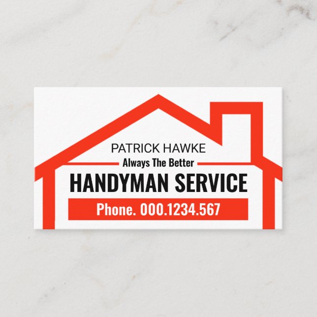 Simple Creative Red Roof Building Placard  Business Card (Front)