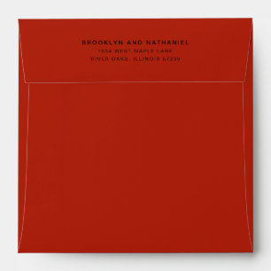 Simple Crimson Red Minimalist Return Address Envelope