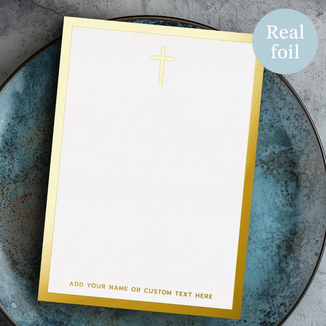 Simple cross border silver or gold foil note card (Simple cross border silver or gold foil note card)