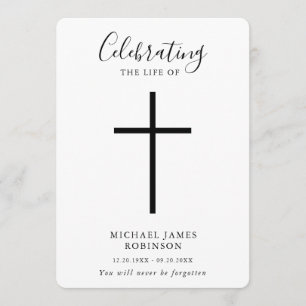 Simple Cross Celebration of Life Order of Service Programme