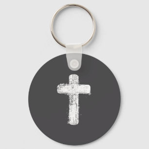 Simple Cross Faith Minimal Christian Symbol  Key Ring