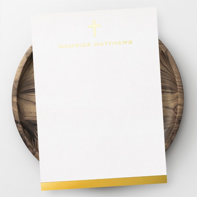 Simple cross masculine name border flat foil card (Simple cross masculine name border flat foil card)