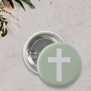 Simple Cross on Green Button