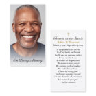 Simple Cross Photo Funeral Memorial Prayer Card 
