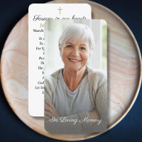 Simple Cross Photo Funeral Memorial Prayer Card