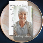 Simple Cross Photo Funeral Memorial Prayer Card 