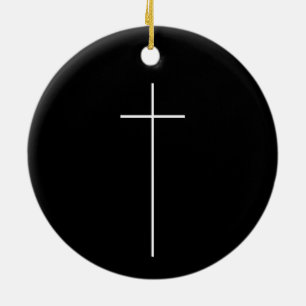 Simple Cross Religious Crucifix Christian Catholic Ceramic Tree Decoration