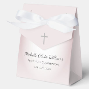 Simple Cross Rose Gold First Communion Celebration Favour Box