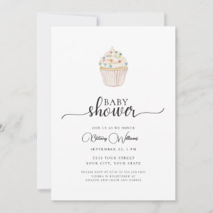 Simple Cupcake Baby Shower Invitation