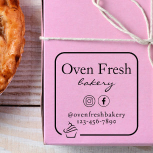 Simple Cupcake Business Name Bakery Rubber Stamp