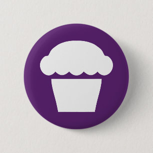 simple cupcake muffin 6 cm round badge