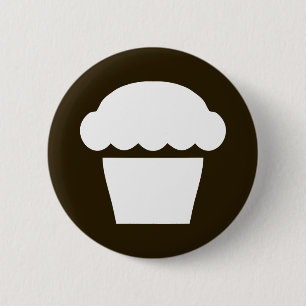 simple cupcake / muffin 6 cm round badge