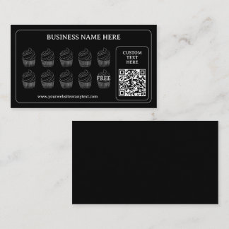 Simple Cupcake QR Code Bakery Gift Coffee Shop Loyalty Card