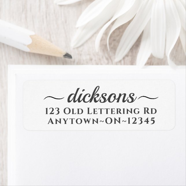 Simple Cursive Family Name Script Return Address (Insitu)