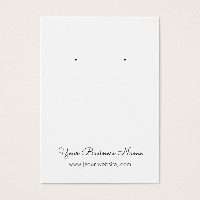 Simple Cursive Script Custom Earring Display Card (Front)