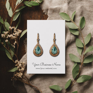 Simple Cursive Script Custom Earring Display Card