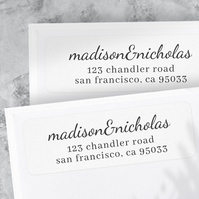 Simple Cursive Script Elegant Chic Return Address (Creator Uploaded)