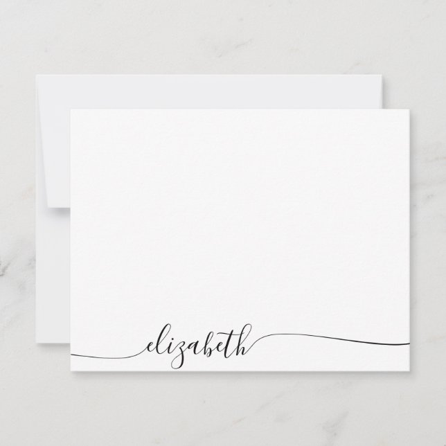 Simple Cursive Script Personalised Name Card (Front)