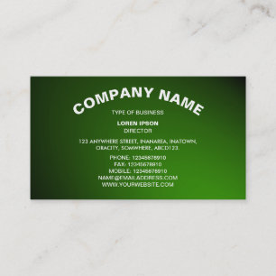 Simple Curved Text 06 - Green Business Card