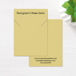 Simple Custard Yellow Necklace Holder Display Card
