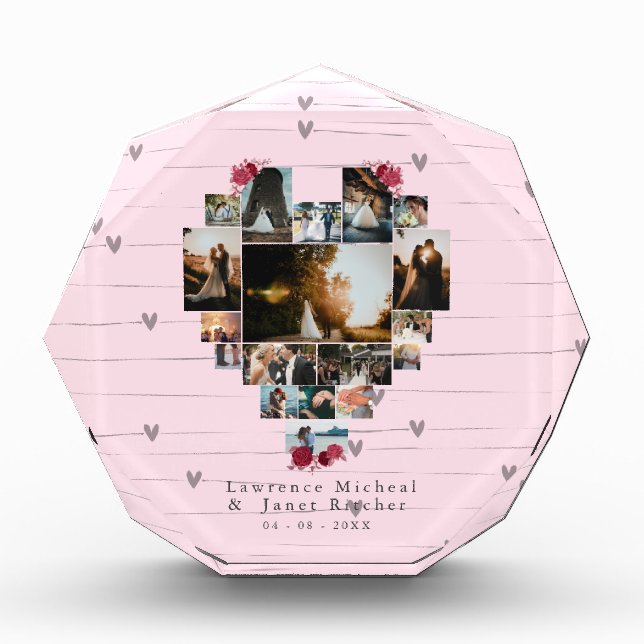 Simple custom 18 heart Shaped Photo gifts gf bf (Front)