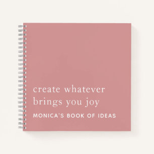 Simple Custom 2 Motivational Quote Dusty Rose Pink Notebook