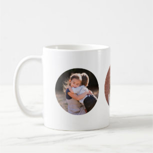 Simple Custom 3 Photo Round Coffee Mug