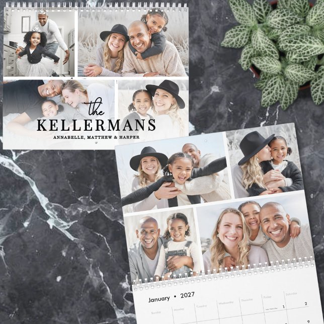 Simple Custom 4 Photo Collage 2027 Calendar (Simple Custom 4 Photo Collage 2027 Calendar )