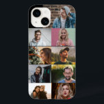 Simple Custom 9 Photo Collage Modern Personalised Case-Mate iPhone 14 Case<br><div class="desc">Minimal classy photo collage template to upload your favourite photos easily.</div>