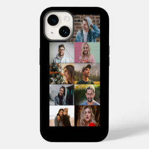 Simple Custom 9 Photo Collage Modern Personalised iPhone 14 Case
