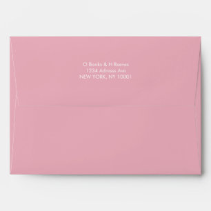 Simple custom address candy pink colour envelope