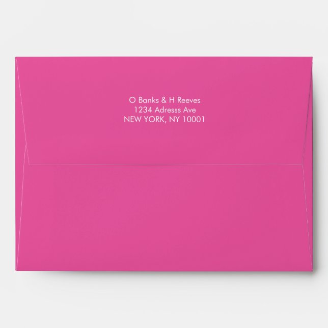 Simple custom address hot pink colour envelope (Back (Top Flap))