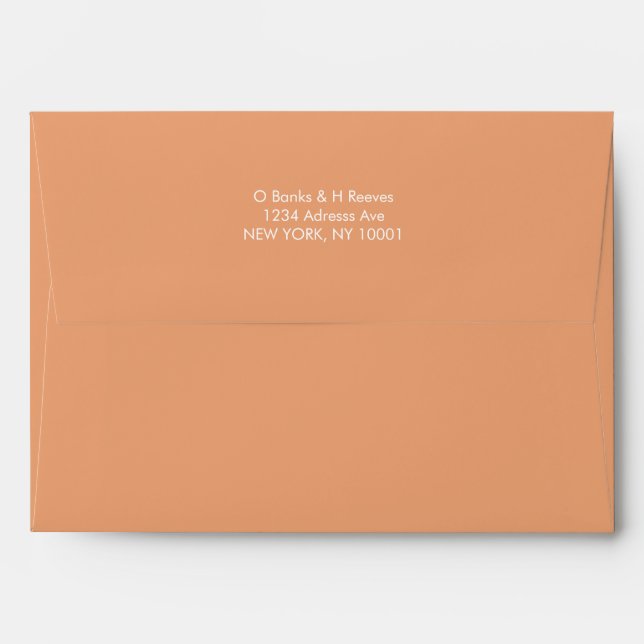 Simple custom address light orange colour envelope (Back (Top Flap))