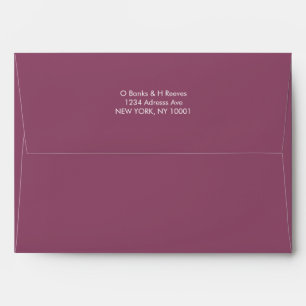Simple custom address plum purple colour envelope